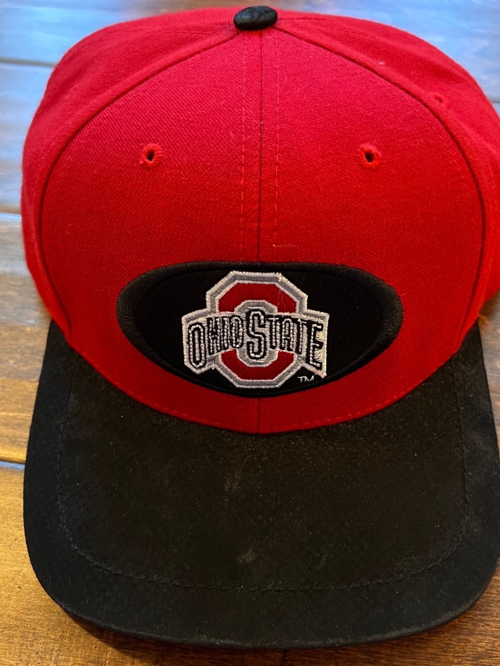 Ohio State Buckeyes Football Embroidered Logo Hat Red Black